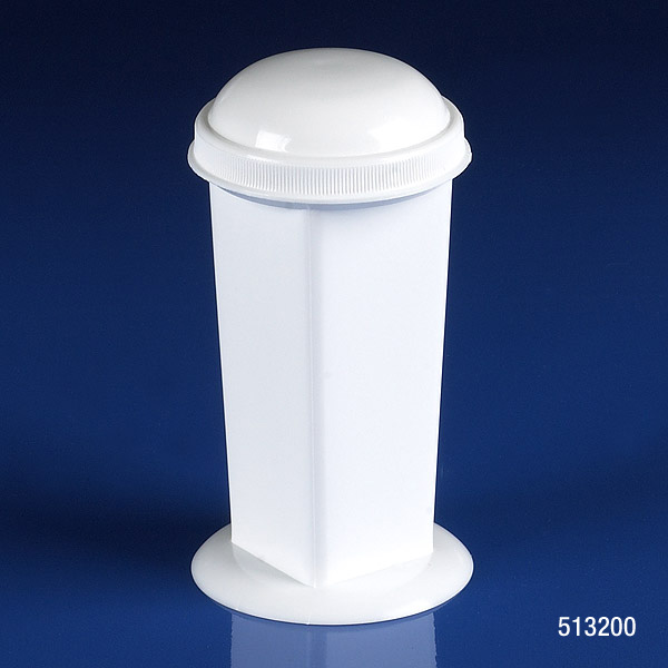 Globe Scientific Coplin Microscope Slide Staining Jar, 5-10 Place, PP, White, Screw Cap, 12/Unit Image